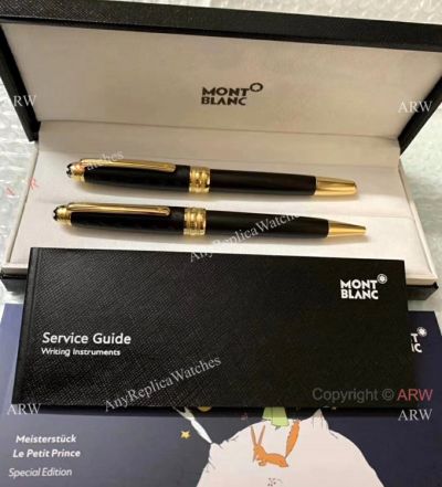 Mont Blanc 163 Le Petit Prince Pen Black Rosewood and Gold Clip